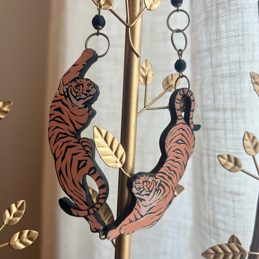 Rosita Bonita Statement Necklace Double Tiger Boho Artisan Folk Art Necklace - Picture 5 of 6